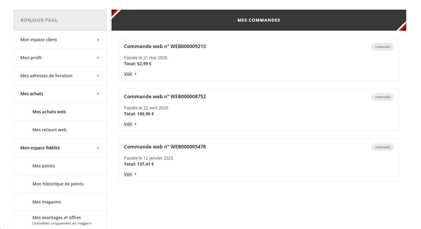 Mes commandes - sport2000.mom
